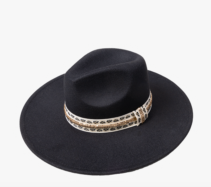Genesis Boho Trim Wide Fedora Hat