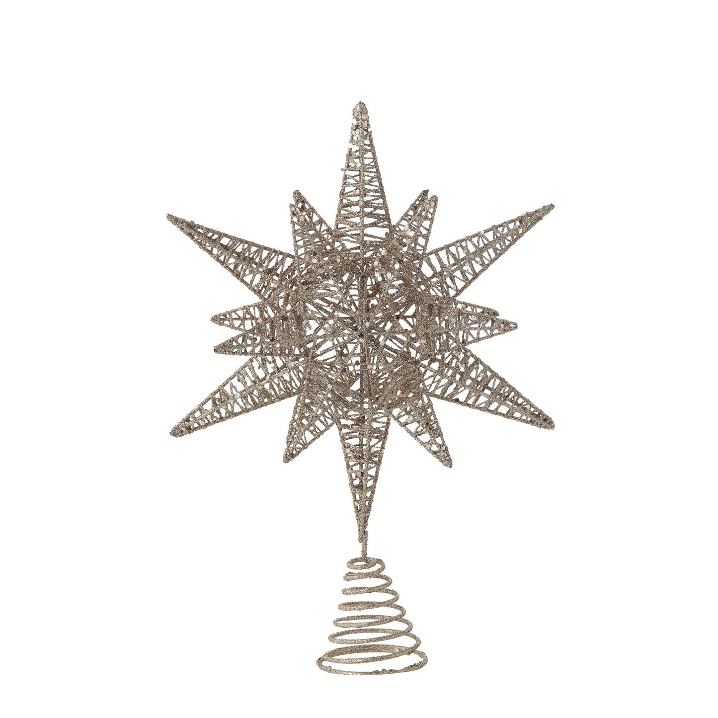 Metal Star Tree Topper with Glitter