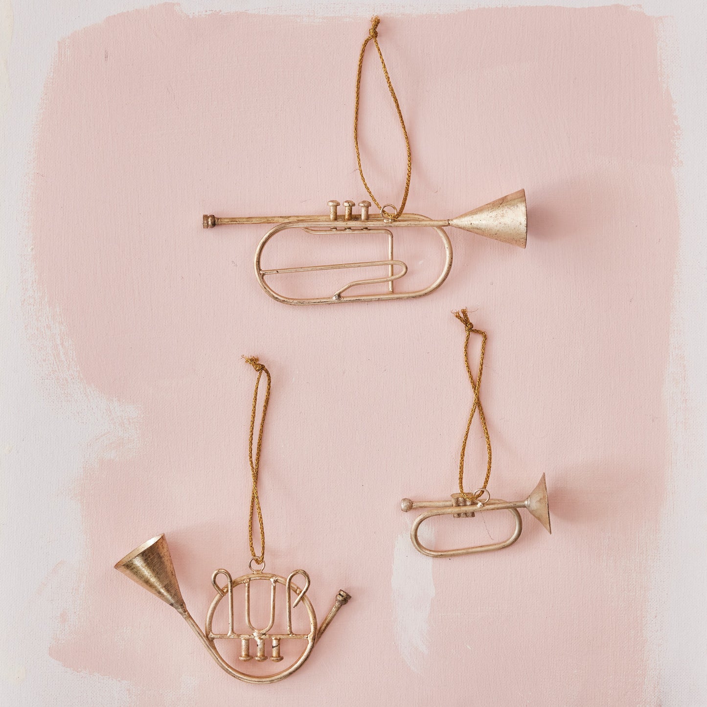 Metal Musical Instrument Ornament, Antique Silver Finish