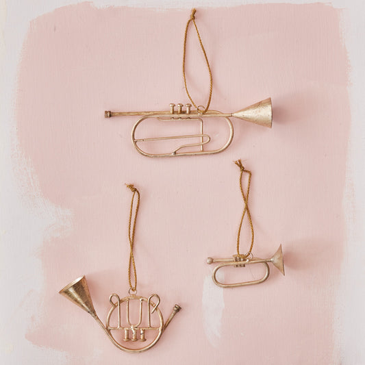 Metal Musical Instrument Ornament, Antique Silver Finish