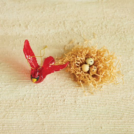 3"L x 2-1/4"W x 3"H Acrylic Flying Cardinal Ornament, Red