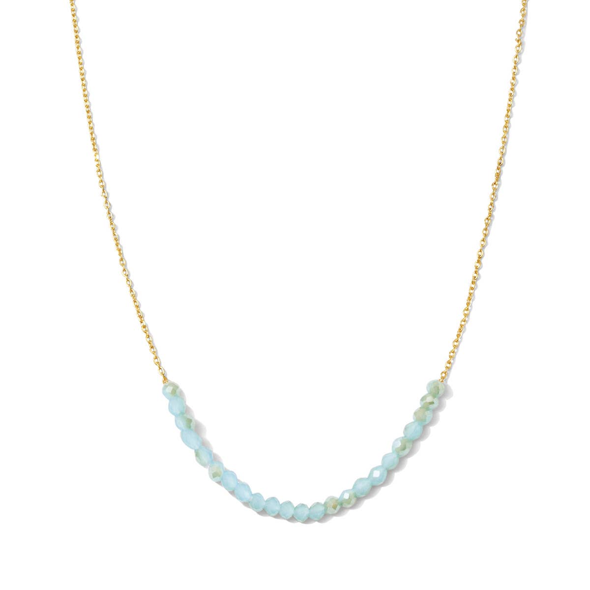 Splendid Iris - Delicate Crystal Accented Necklace: Green