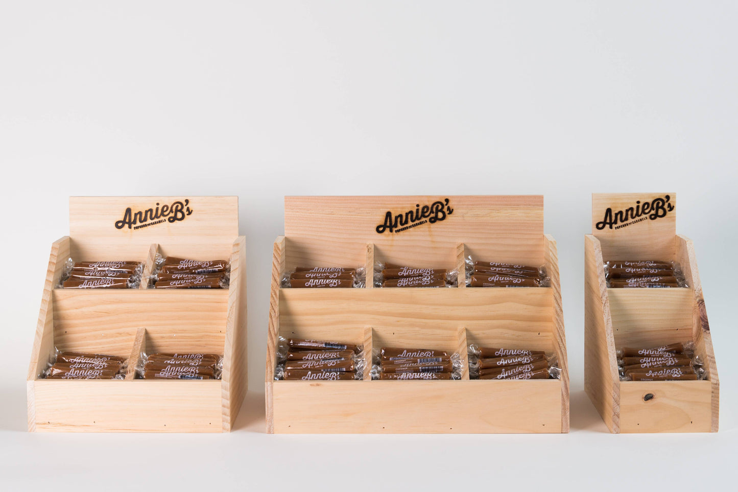 Annie B's - Wooden Caramel Display for Bulk Caramel - Handmade in USA!: 2 Pocket Display