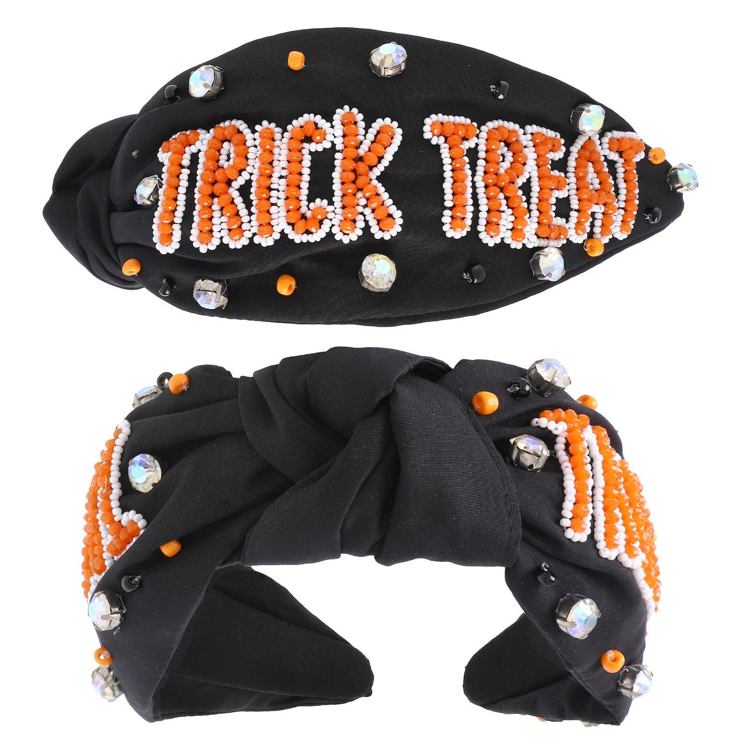 Trick Treat Halloween Headbands: Orange