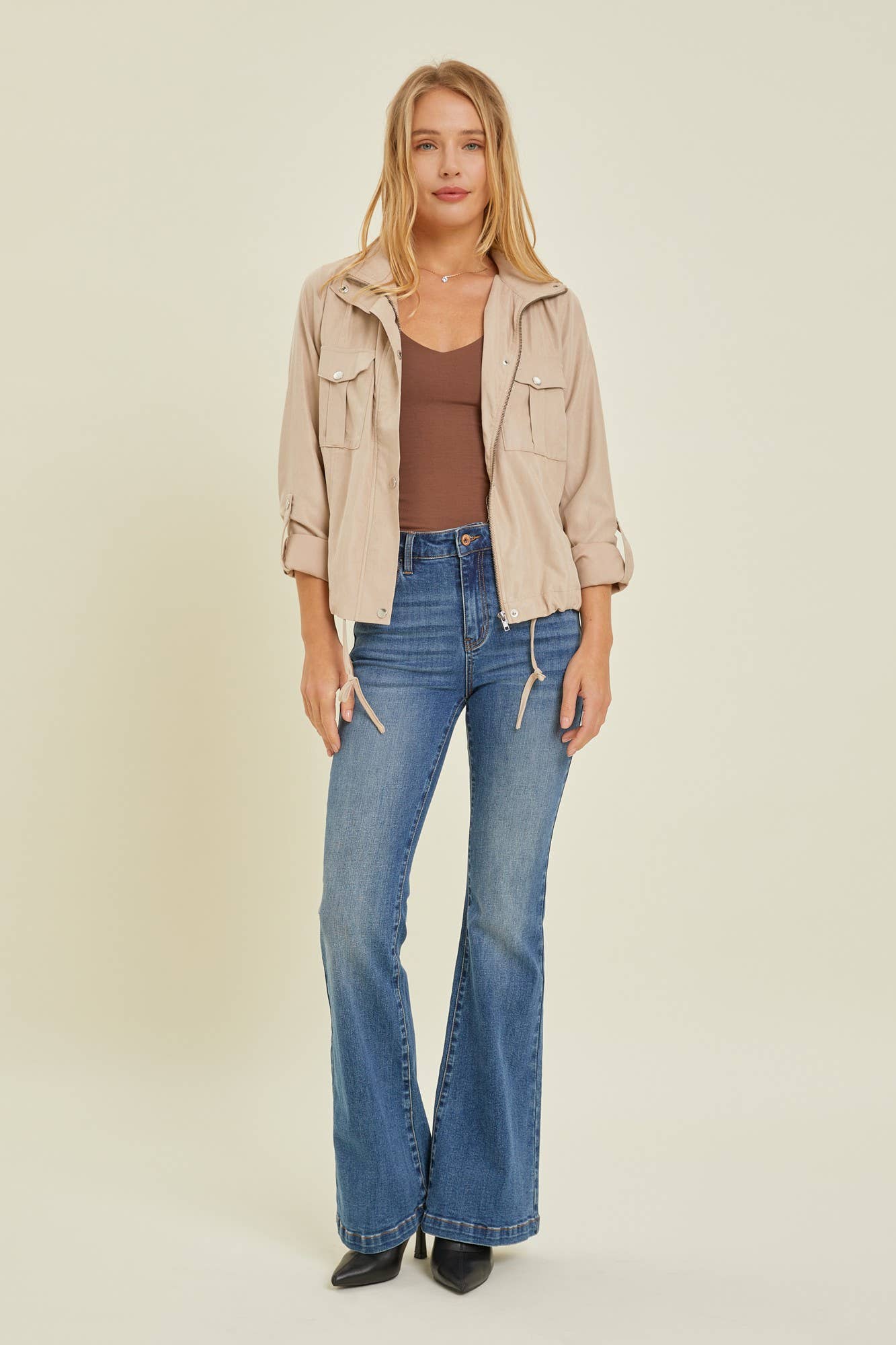 Cropped Utility Jacket: Utility in Natural