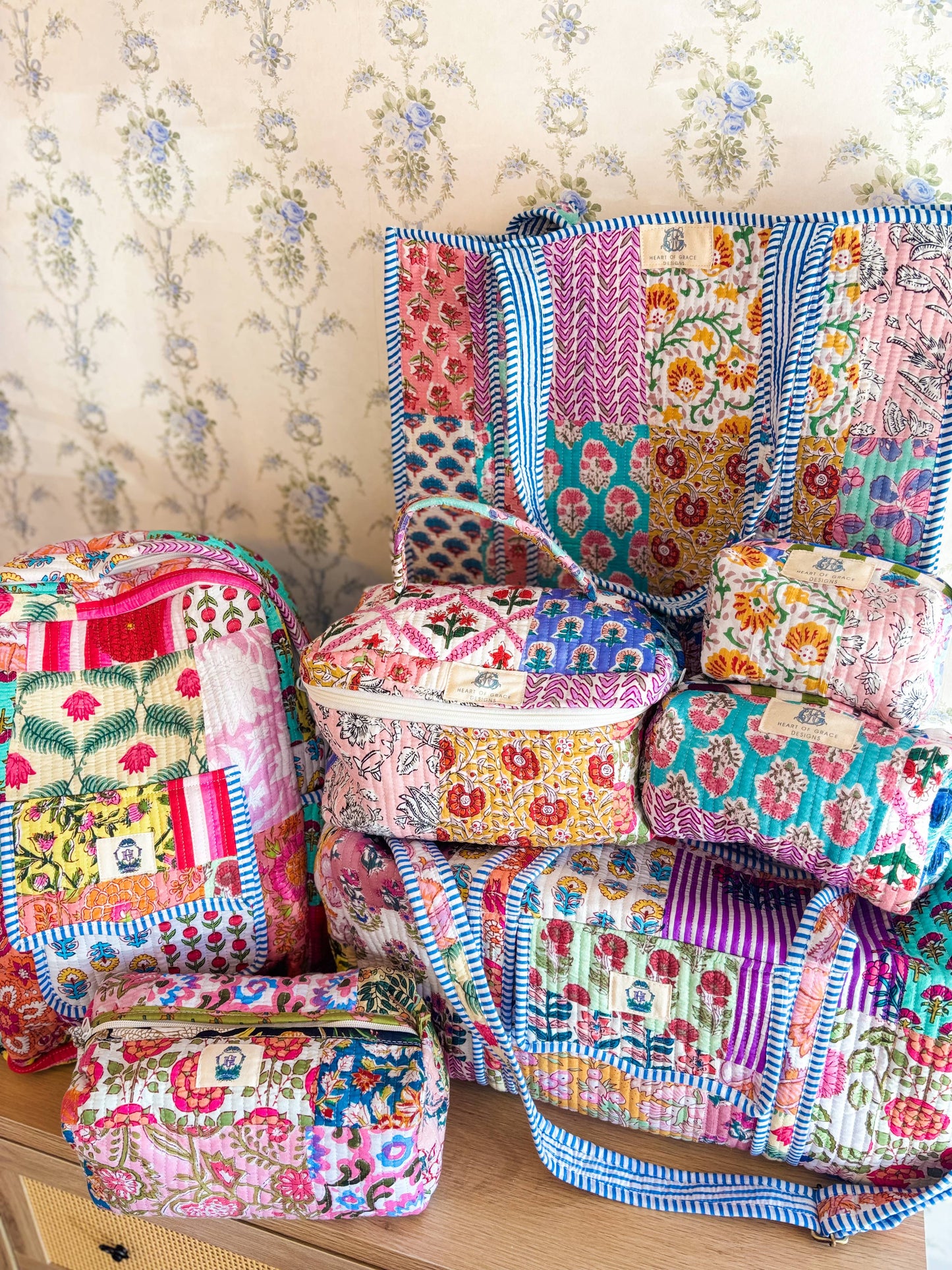 Wildflower Patch Regular Quilted Tote Bag 