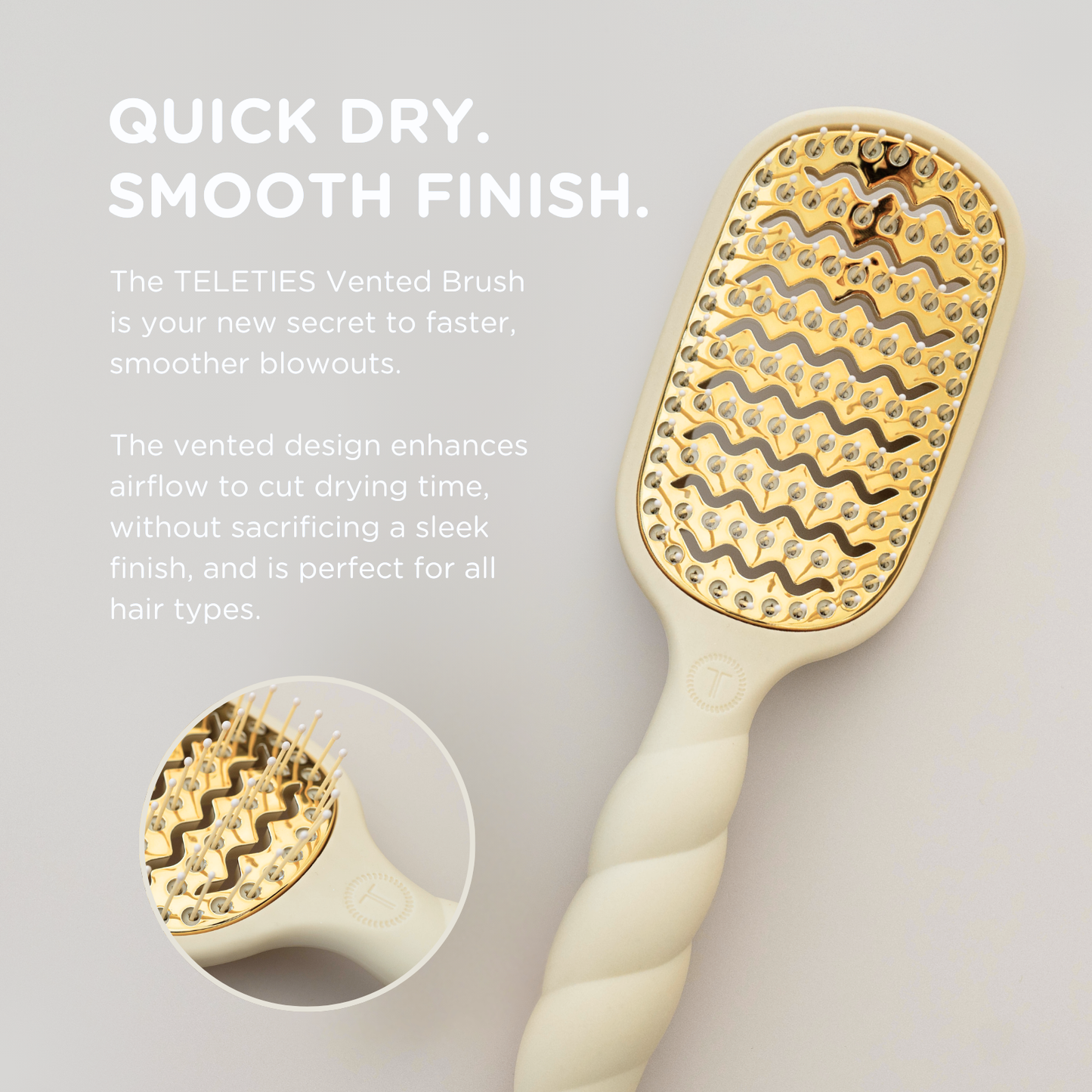 TELETIES - Vented Hair Brush | Tan - Shoppe3130
