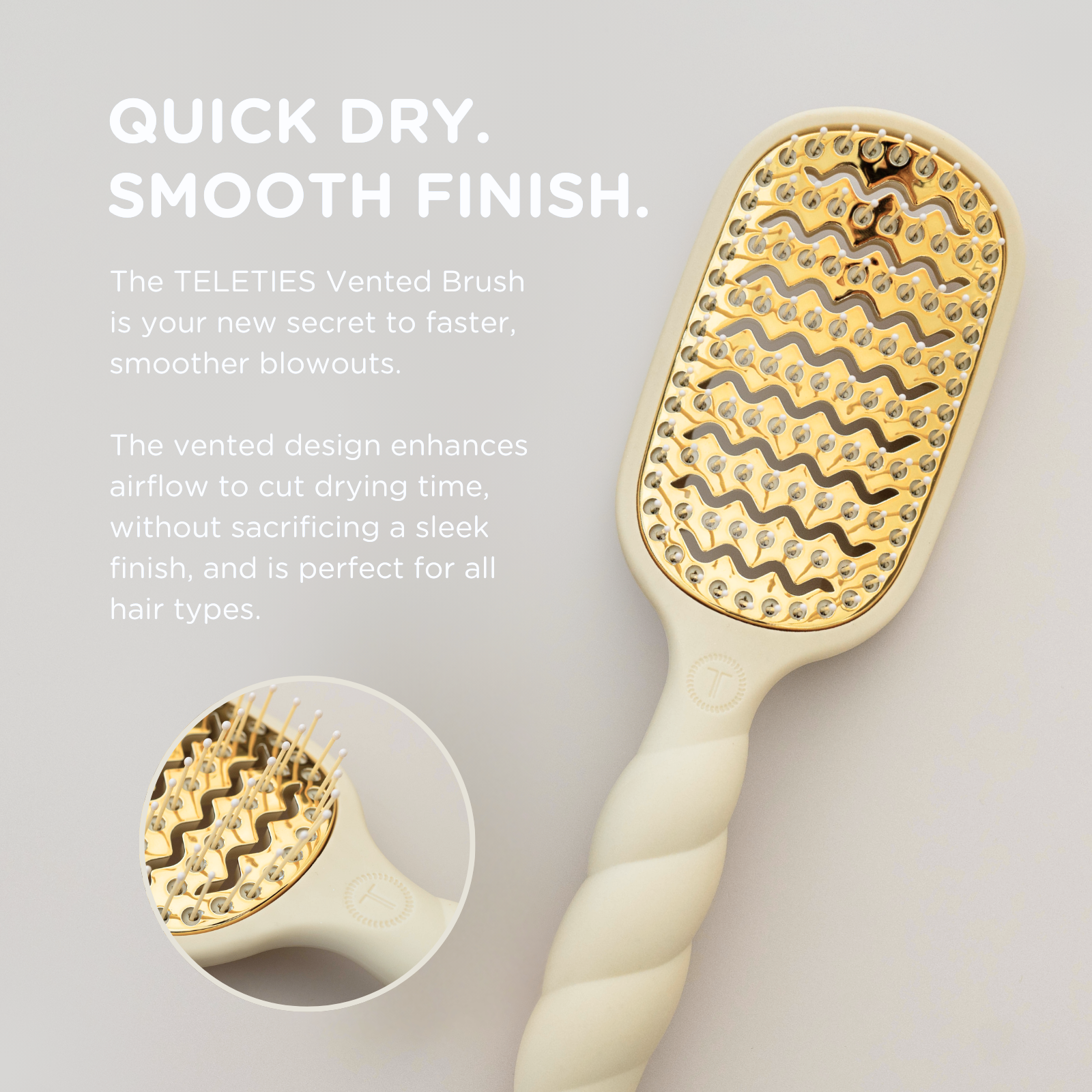 TELETIES - Vented Hair Brush | Tan - Shoppe3130