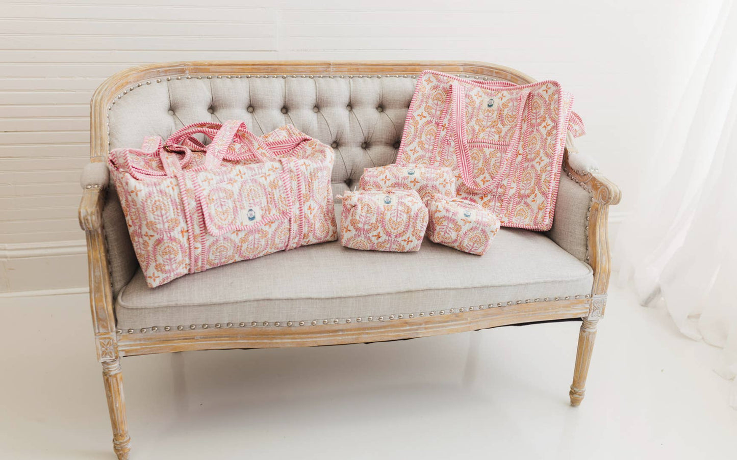 Dahlia Large Quilted Zipper Tote Bag