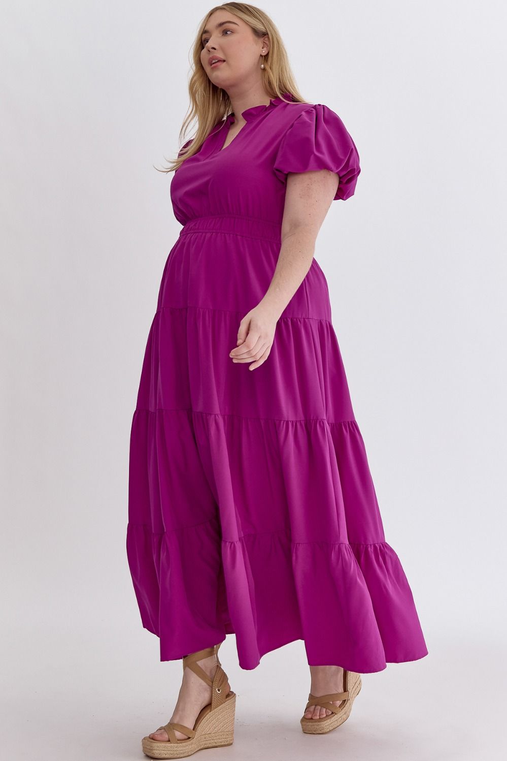 Looking for You Tiered Midi Dress In Curvy