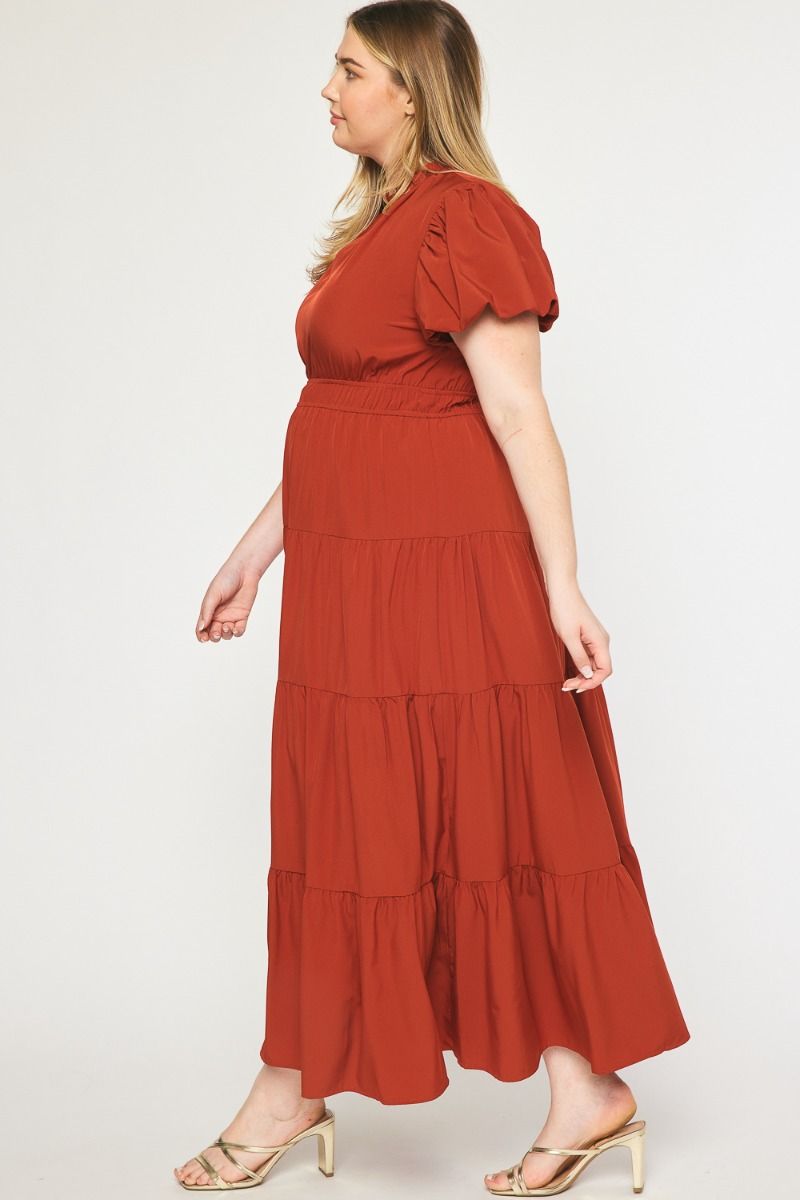 Looking for You Tiered Midi Dress In Curvy