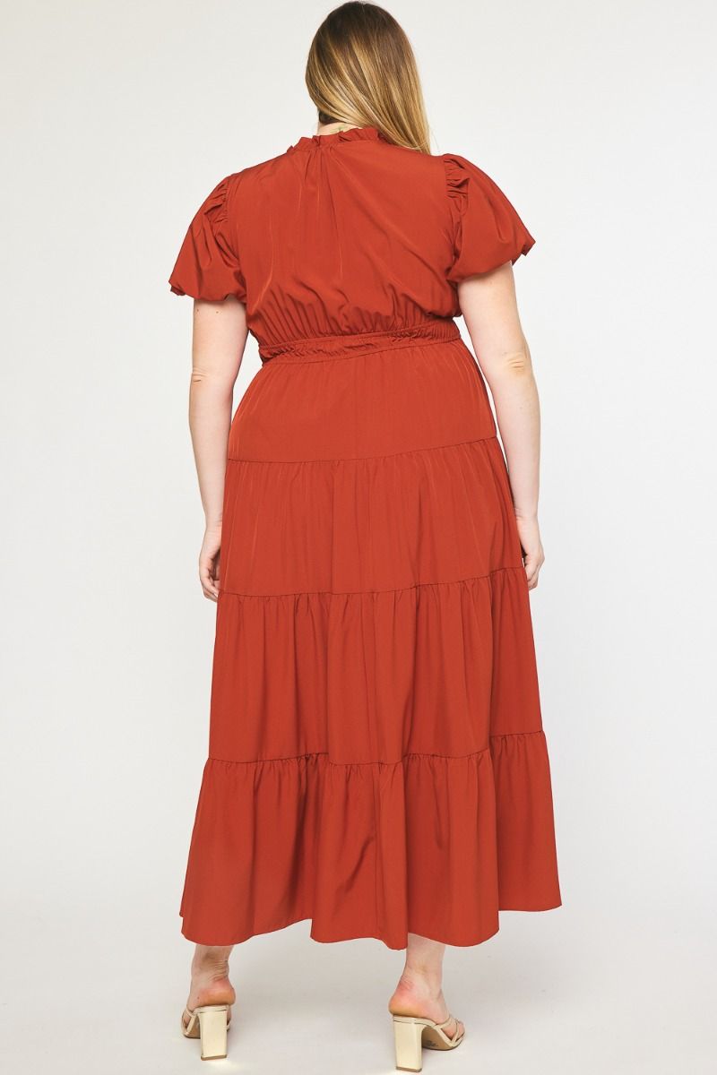 Looking for You Tiered Midi Dress In Curvy