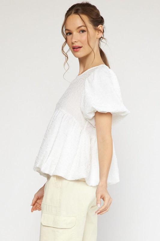Won't Let You Down Bubble Sleeve Top