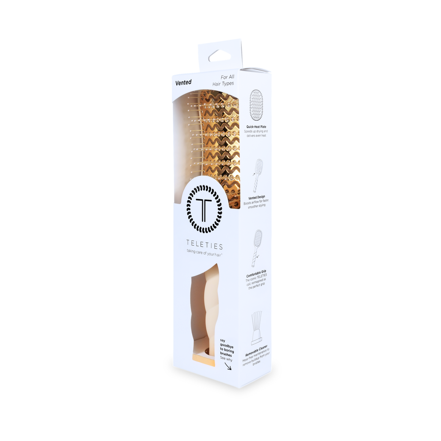 TELETIES - Vented Hair Brush | Tan - Shoppe3130