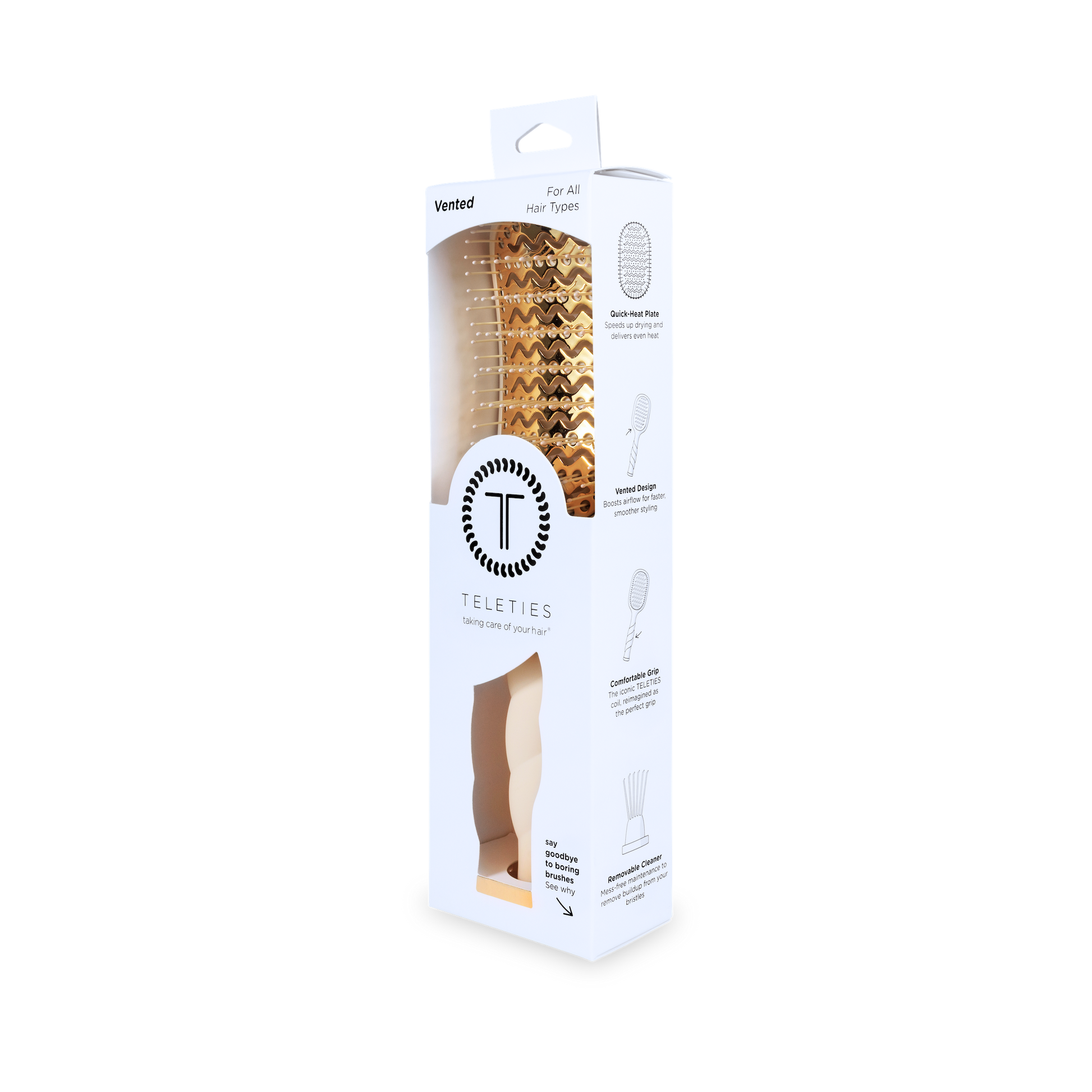 TELETIES - Vented Hair Brush | Tan - Shoppe3130