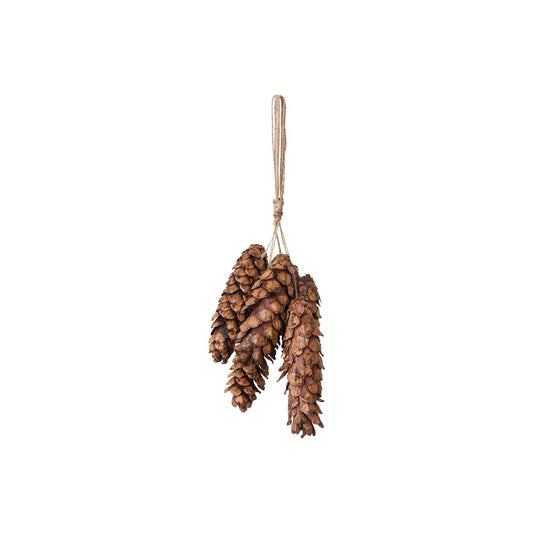 Dried Natural Pinecone Bunch w/ Hanger