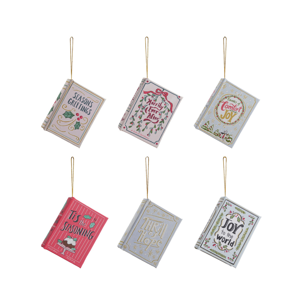 MDF & Canvas Book Ornament, 6 Styles ©