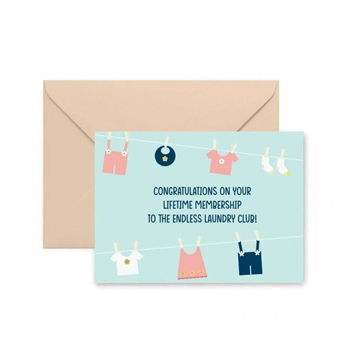 Endless Laundry Baby Greeting Card