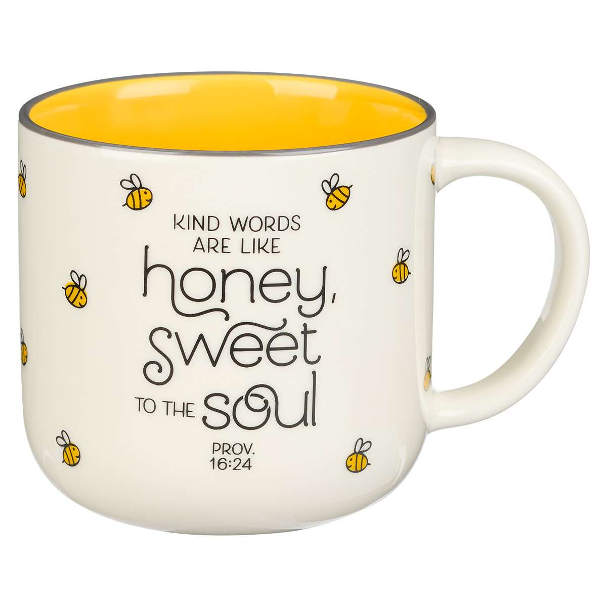 Honey Bee White and Yellow Ceramic Coffee Mug