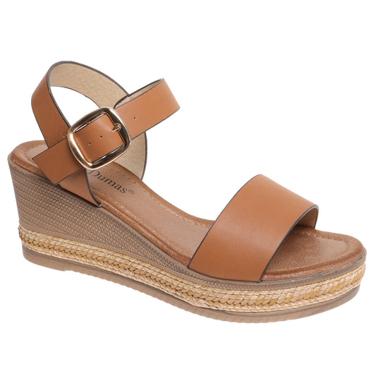 FINAL SALE Edith New Tan Wedge