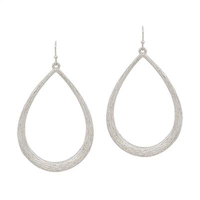 Willow Worn Silver Textured Teardrop Earrings