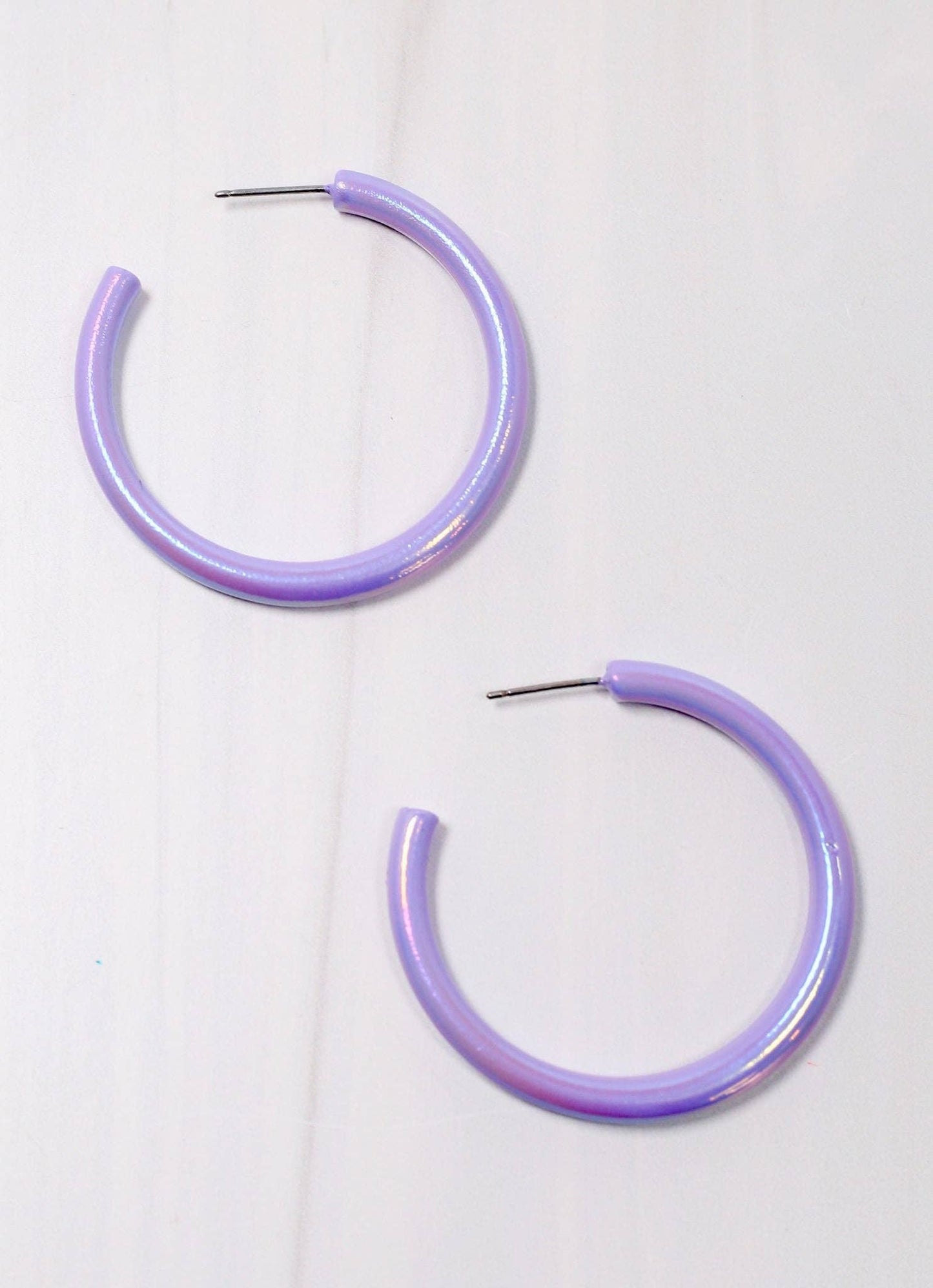 Lavender Fitzgerald Opalescent Hoop Earring