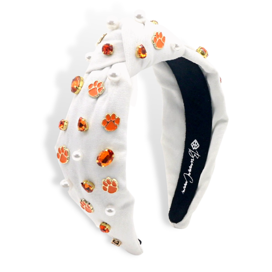 White Clemson University Logo Headband by Brianna Cannon