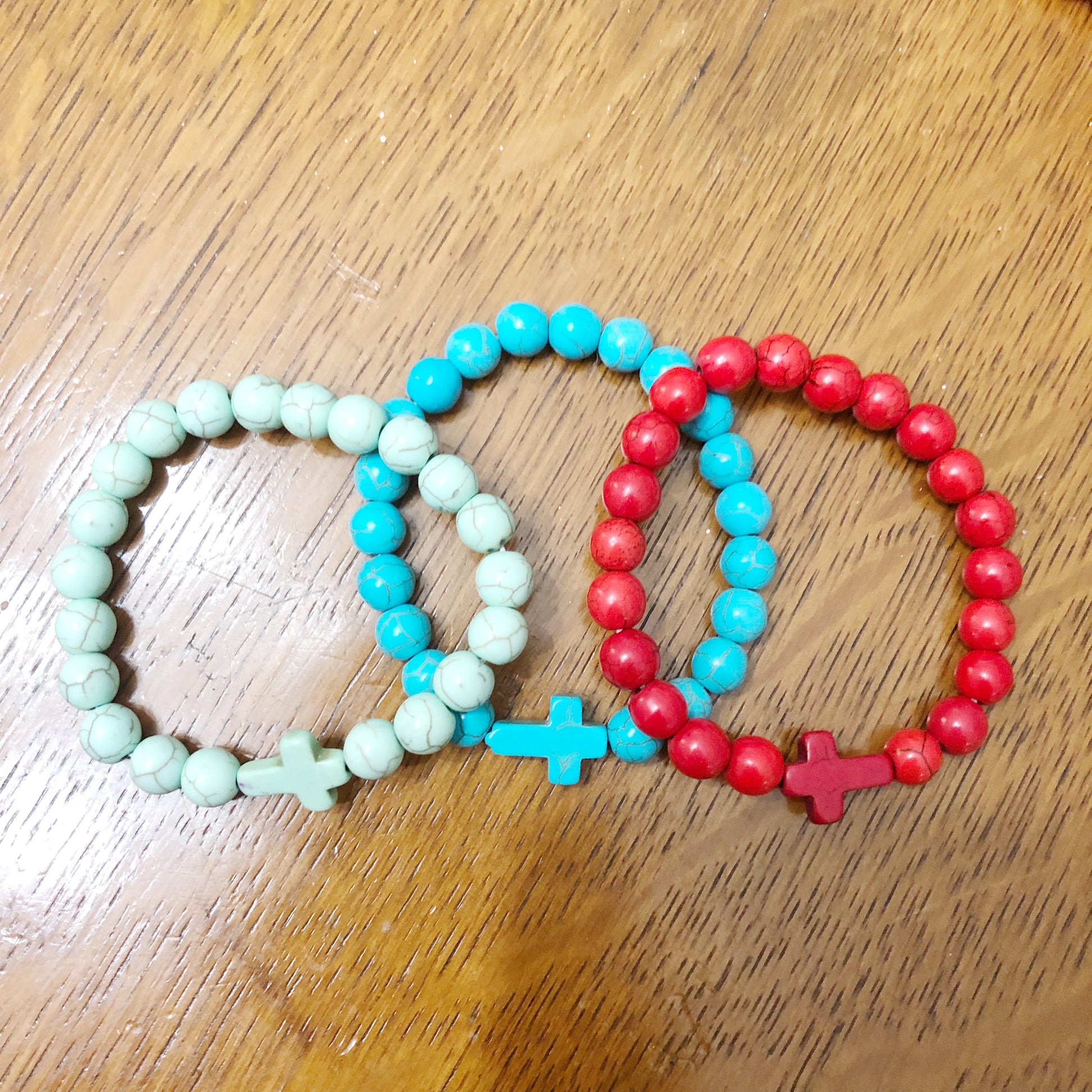 Large Bead Cross Bracelet - Shoppe3130