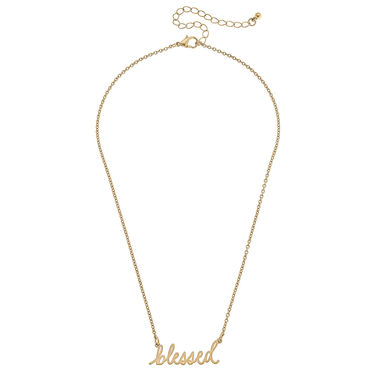 Julia Blessed Delicate Chain Necklace in Worn Gold