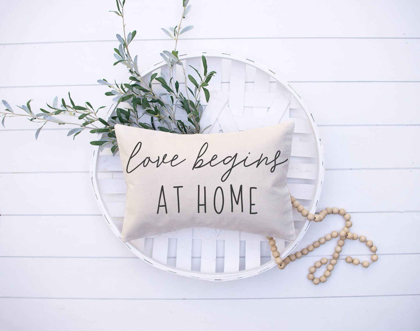 "Love Begins At Home" Pillow Cover