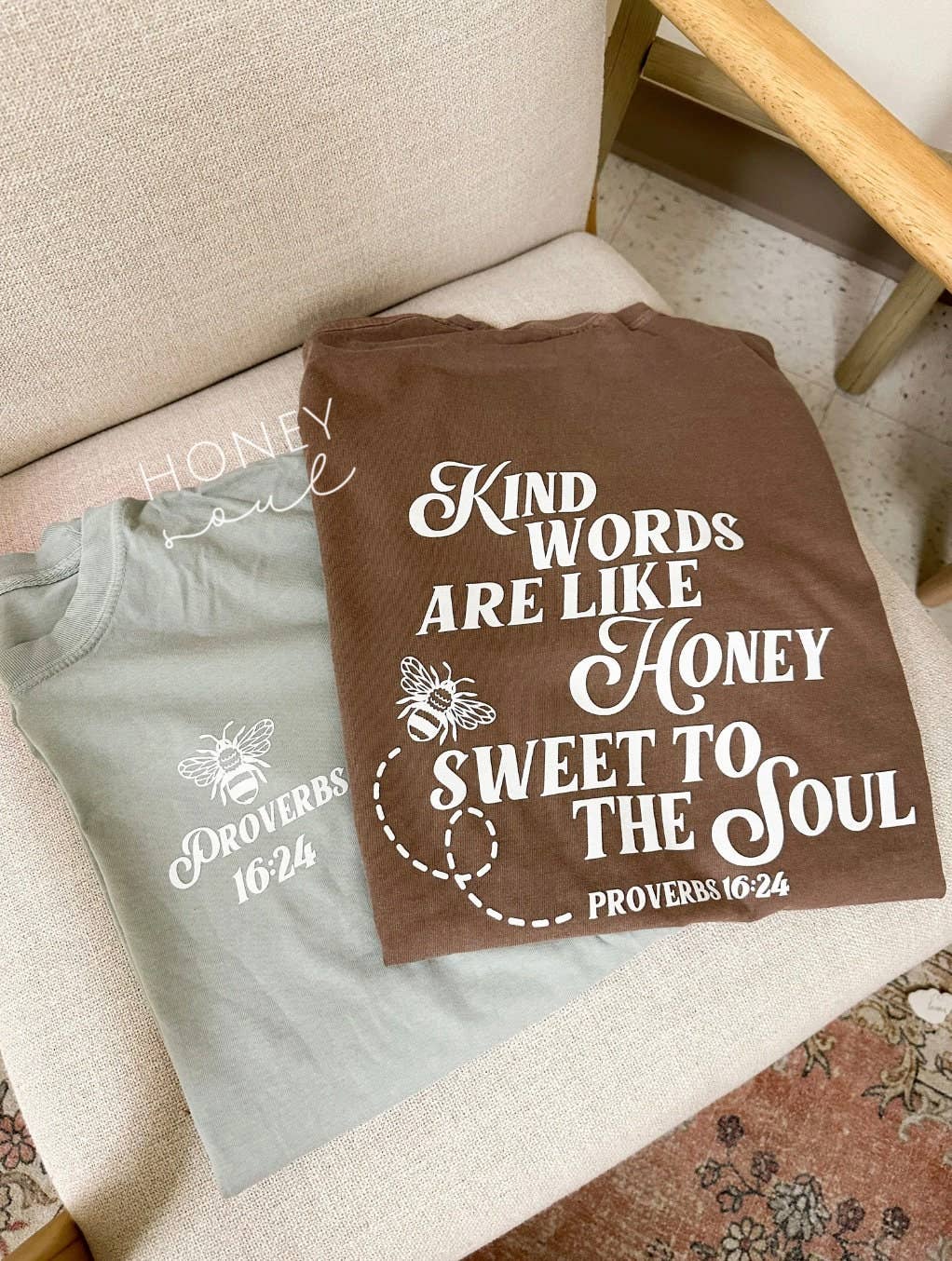 Graphic Kind Words Are Like Honey Tee In Sage