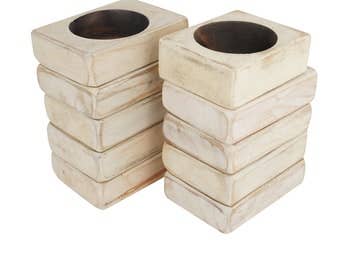 White Washed Cheese Mold - 1 Hole