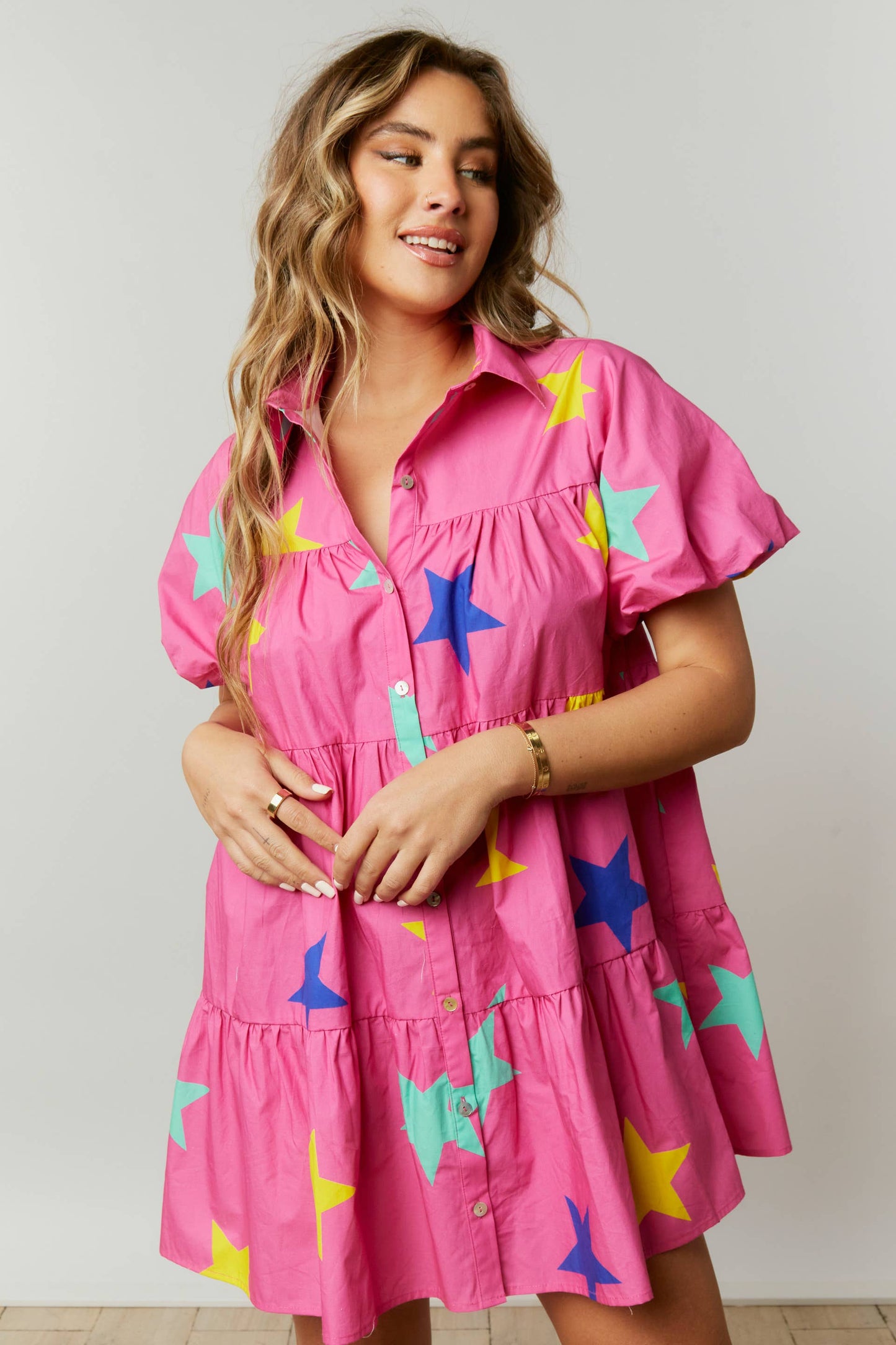 Written In The Stars Poplin Shirt Dress