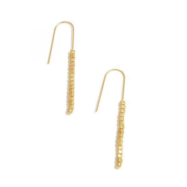 Gold Threader Bead Earrings