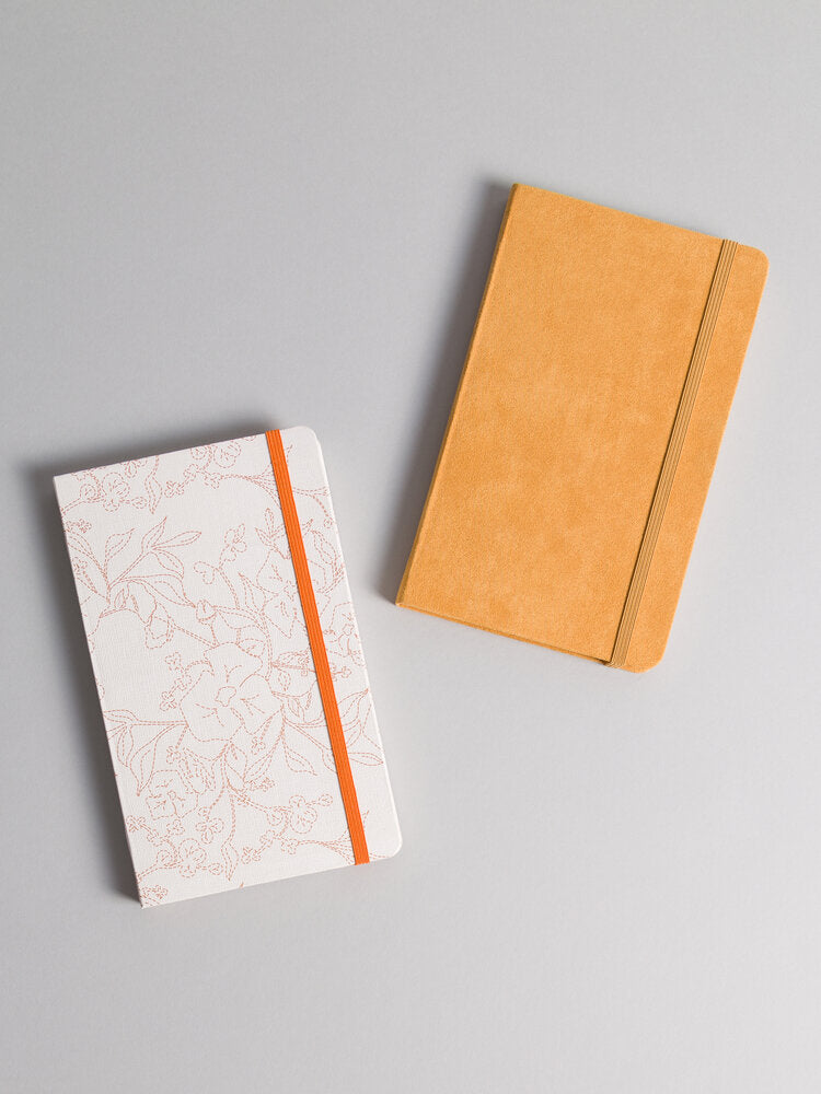 Fresh Foliage Textured Hardcover & Mustard Suede Softcover Journal Pack, Set of 2