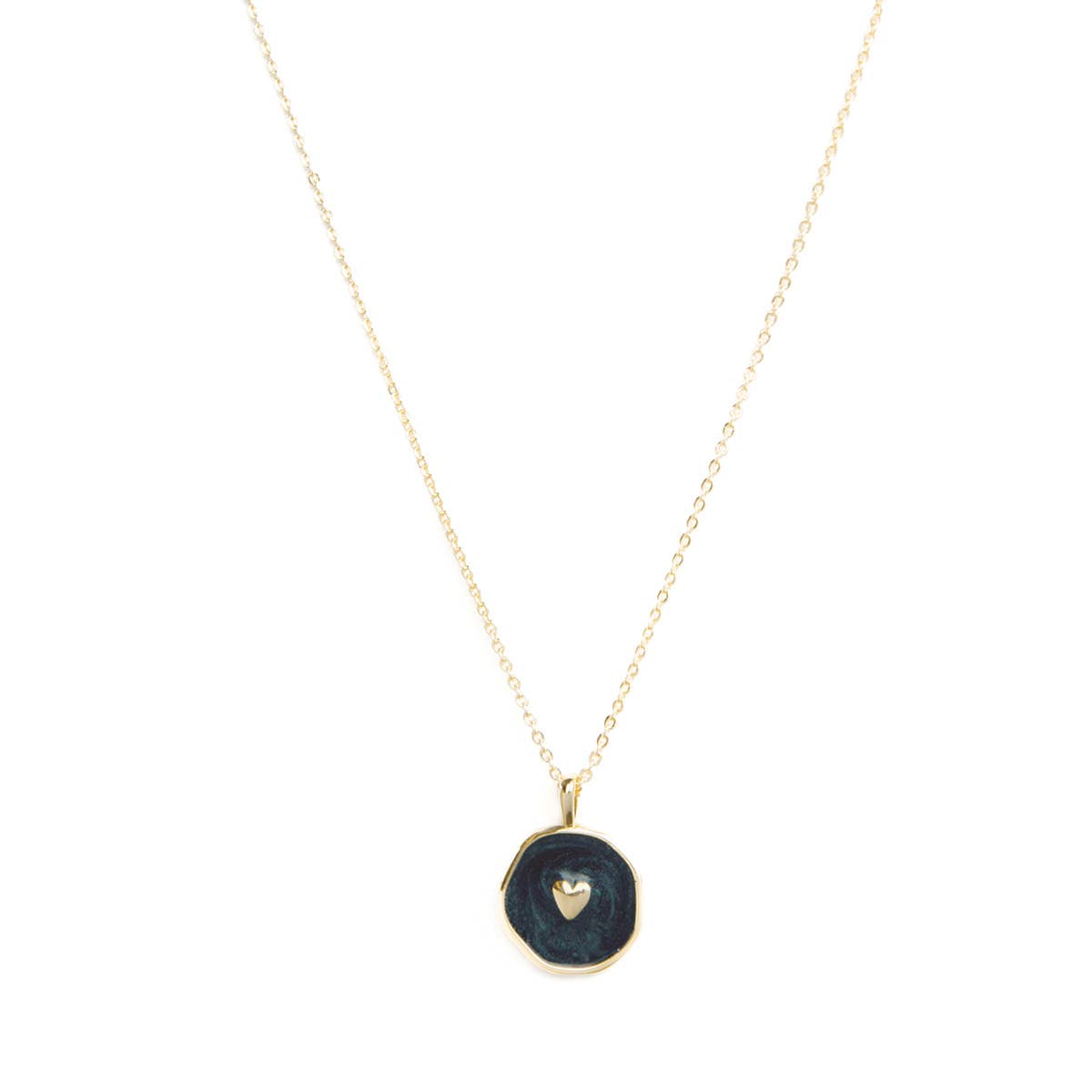 Splendid Iris - Tiny Heart Necklace: Black