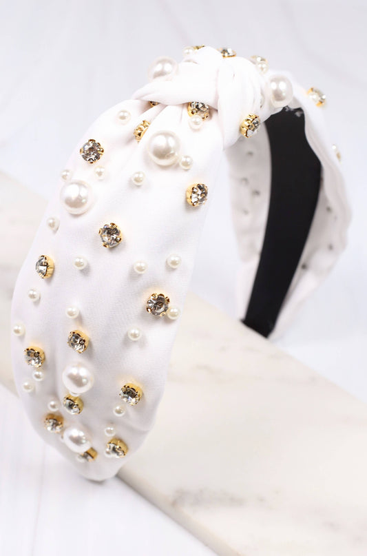 White Higgins Embellished Headband