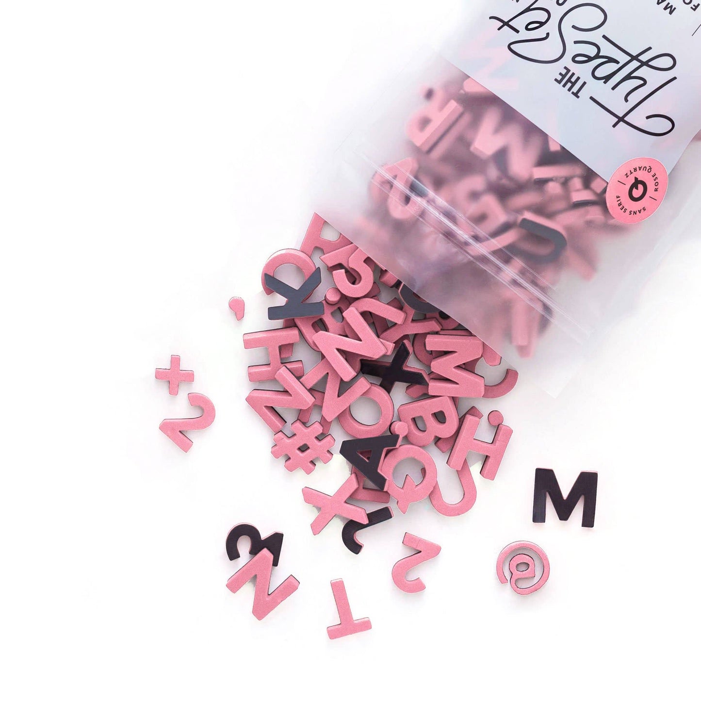 Rose Quartz Type Set Solid-Colored 200pcs 1-inch Magnetic Letters
