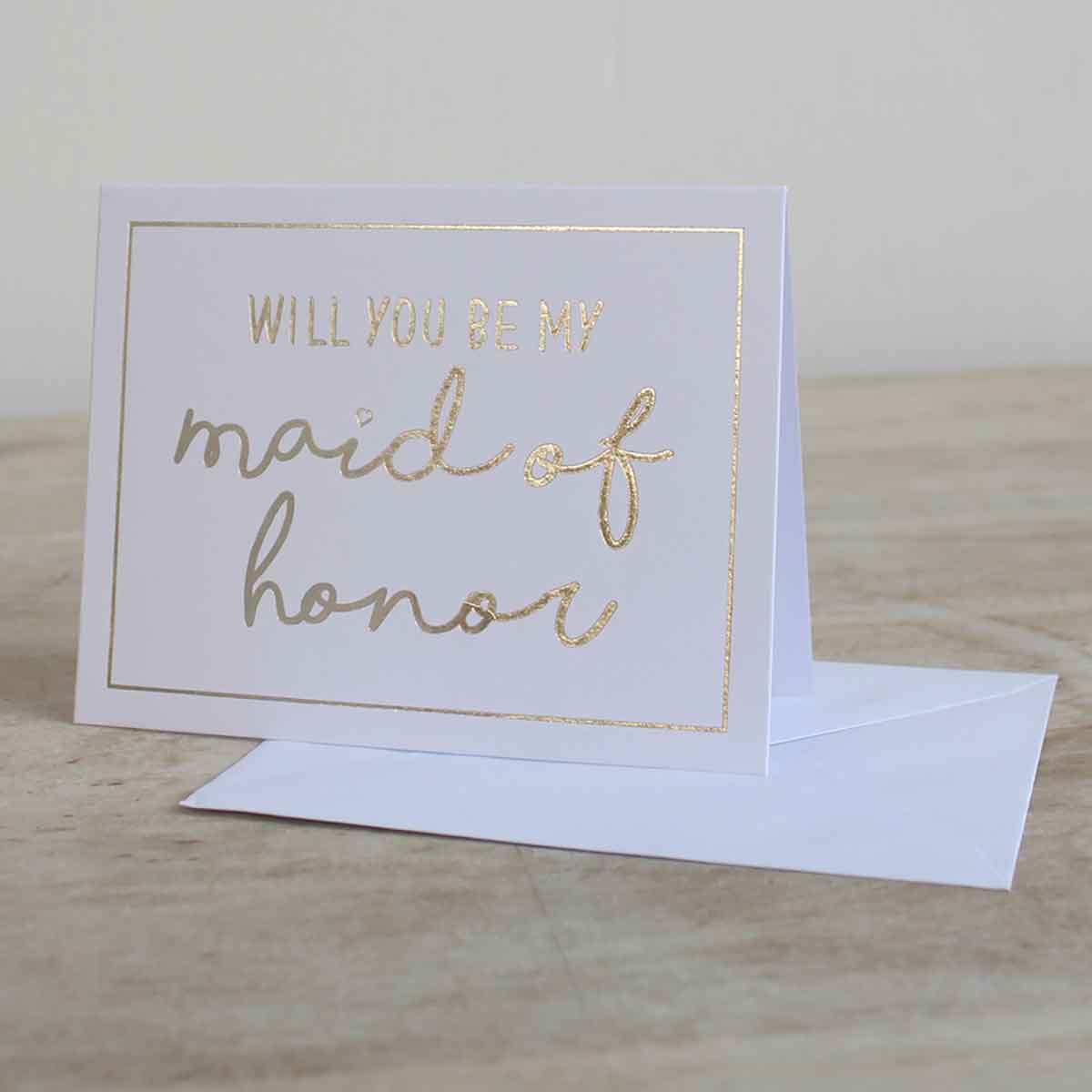Be My Maid of Honor Script Note Card