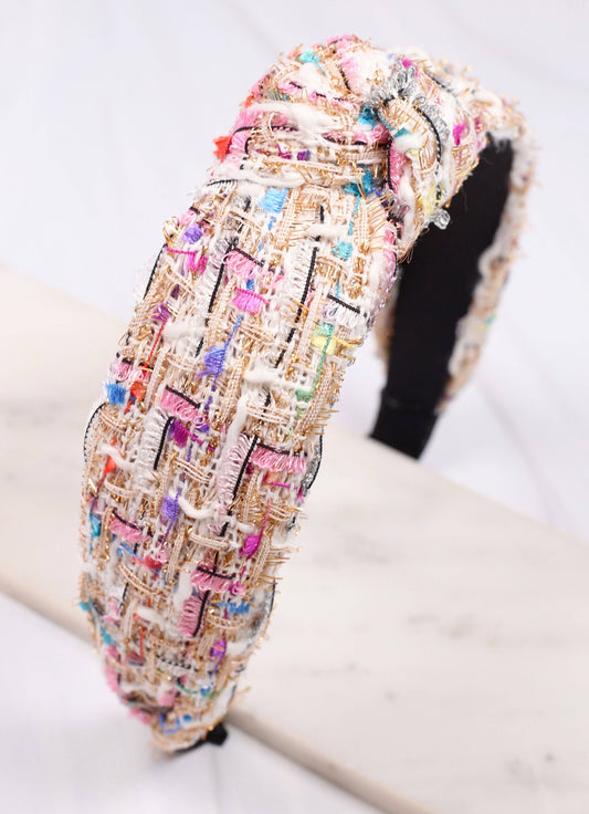 White Kingsley Tweed Headband