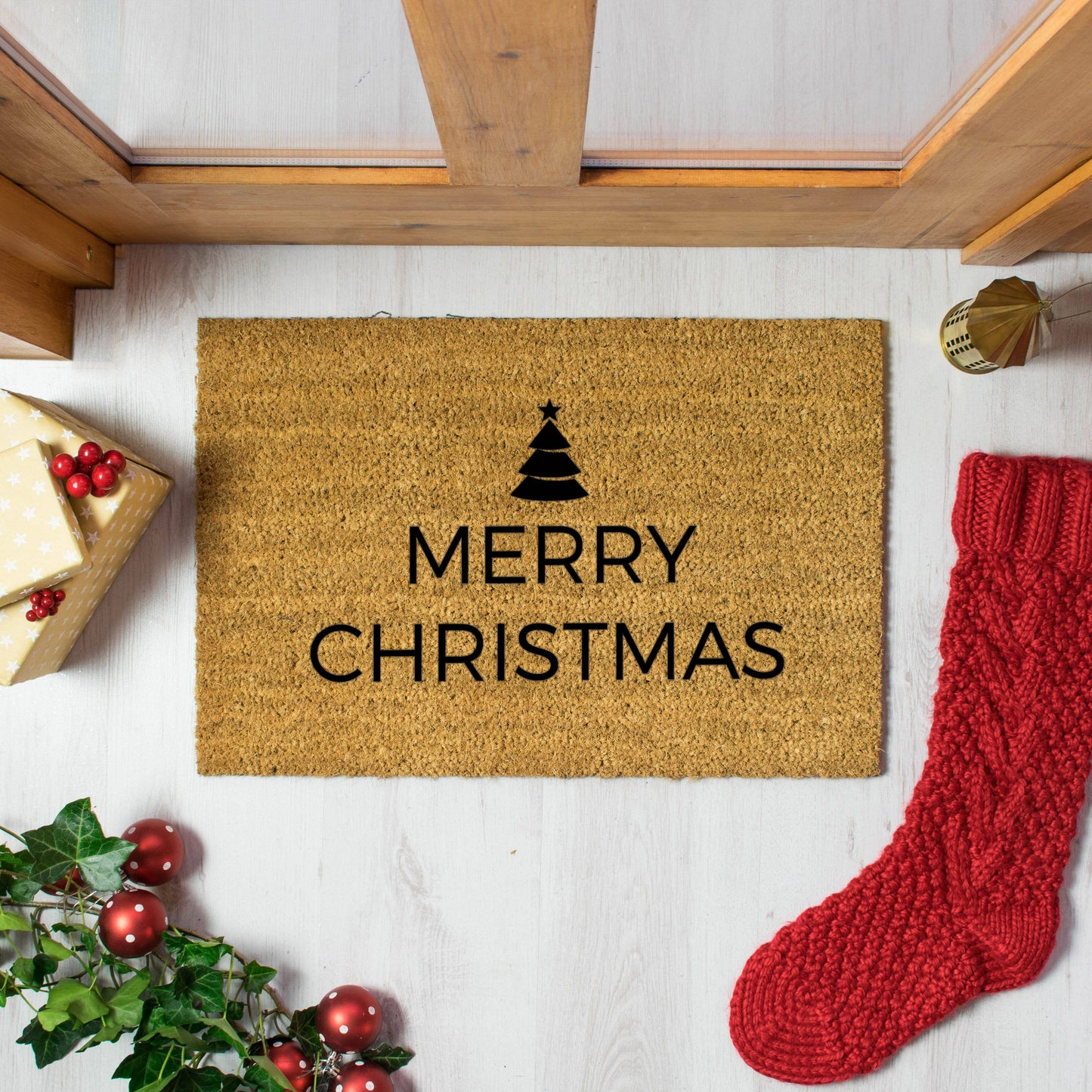 Doormats - Traditional Merry Christmas Greeeting Doormat