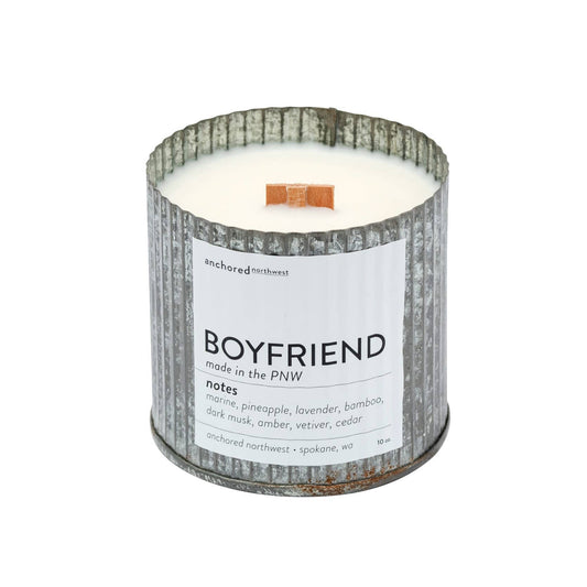 Boyfriend Wood Wick Soy Candle by Anchored Northwest