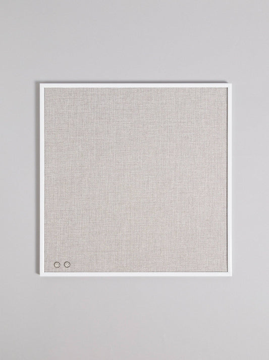 White Metal Frame Linen Bulletin Board, 14" x 14"