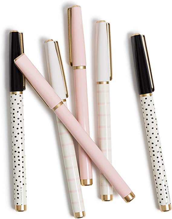 Classic Chic Catalina Stripes and Dots Felt Tip Pens, 6 Count
