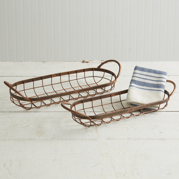 Large Copper Finish Bread Baskets