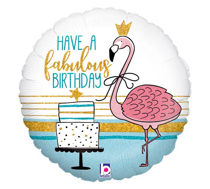 18" Fabulous Flamingo Birthday Foil Balloon