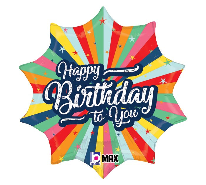 18" Happy Birthday Bursting Foil Balloon