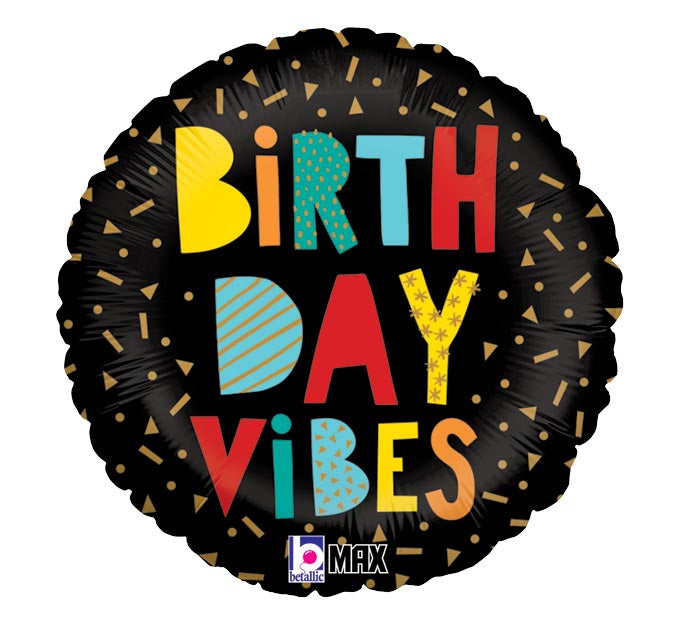 18" Birthday Vibes Foil Balloon