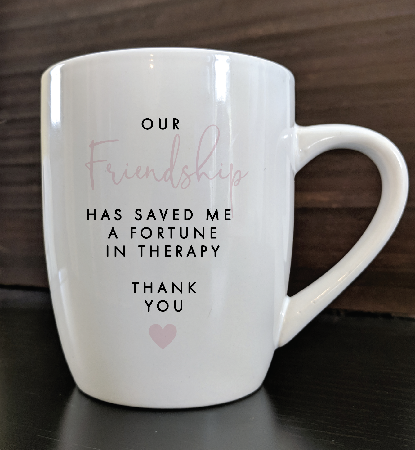 Ceramic Mug - OUR FRIENDSHIP HAS SAVED ME A FORTUNE IN
