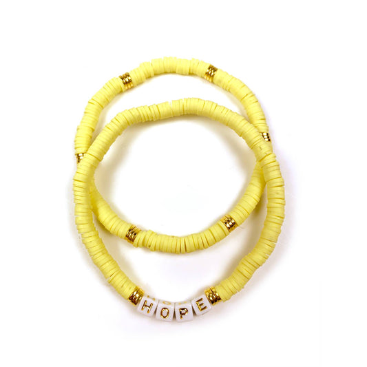 Yellow Hope Stretch Bracelet Set